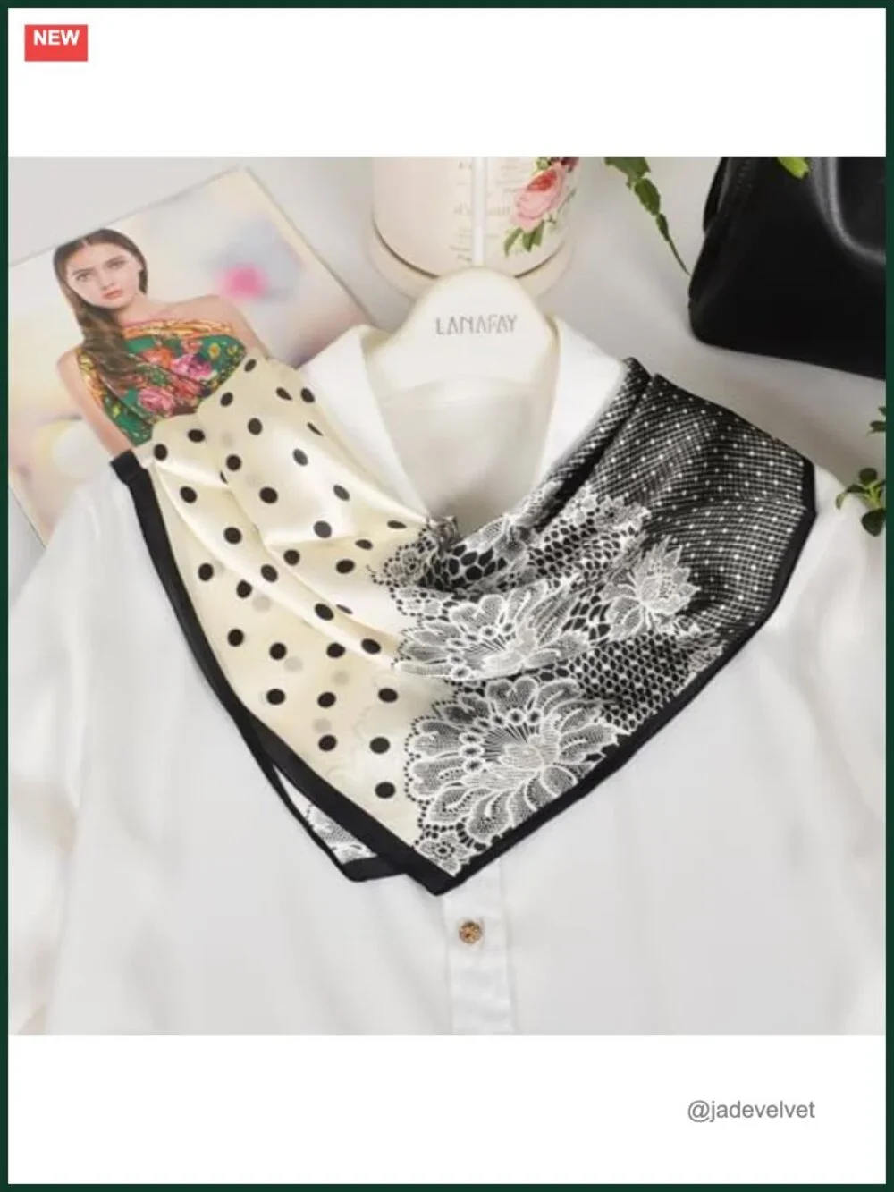 100% Mulberry Silk Square Neck Scarf Neckerchief